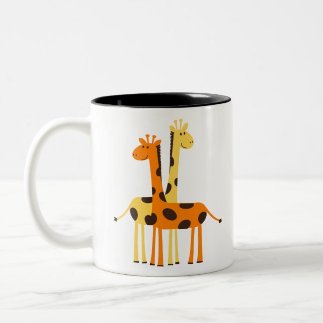 Giraffe Africa Safari Two-Tone Coffee Mug (Left)