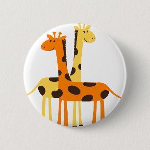 giraffe africa safari wildlife 2 inch round button