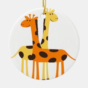 giraffe africa safari wildlife ceramic ornament