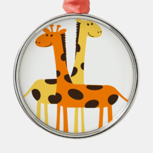 giraffe africa safari wildlife metal ornament
