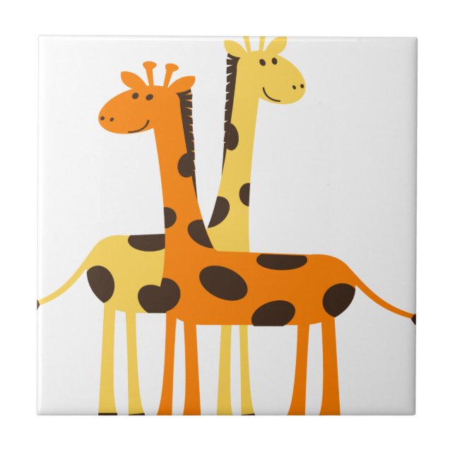 giraffe africa safari wildlife tile (Front)