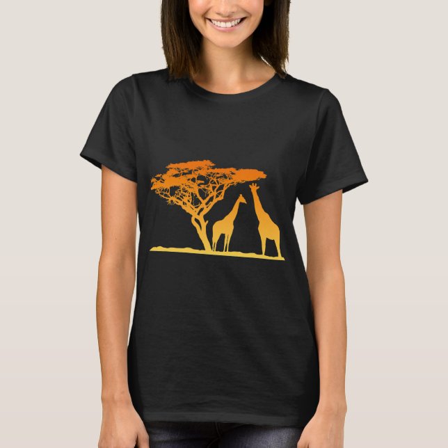 Giraffe African Safari Savannah T-Shirt (Front)
