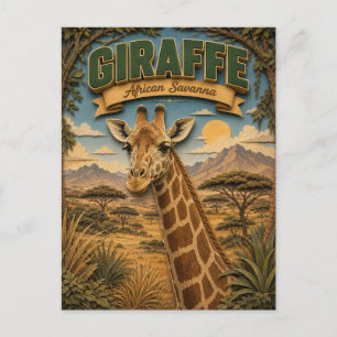 Giraffe African Savanna POPCUT Postcard