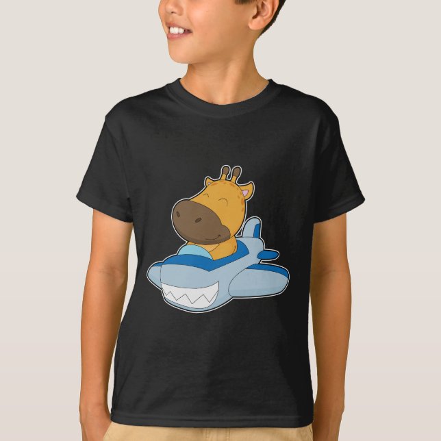 Giraffe Airplane T-Shirt (Front)