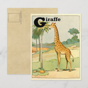 Giraffe Alphabet Animal Postcard