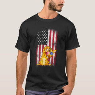 Giraffe American Flag Boys Girls Men Women Fourth T-Shirt
