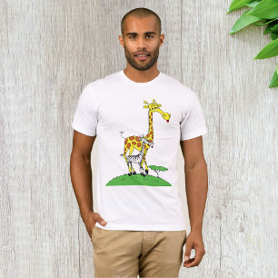 Giraffe And A Zebra Mens T-Shirt