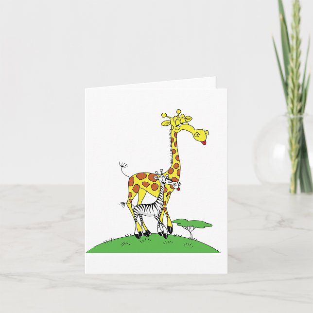 Giraffe And A Zebra Note Cards (Creator Uploaded)