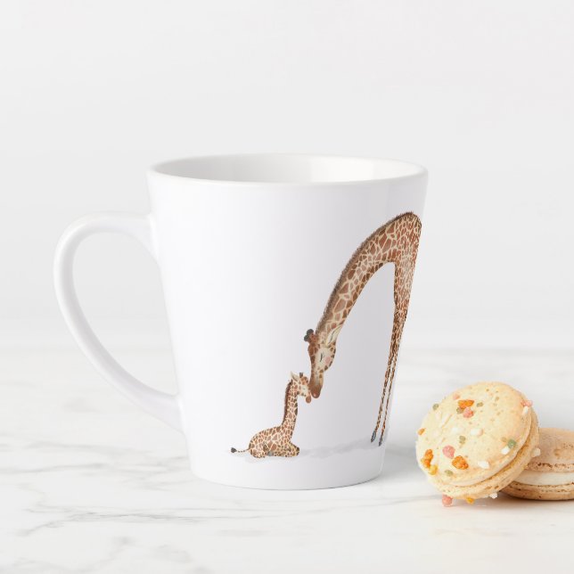 Giraffe and calf 'Best mom ever' latte mug (In Situ)