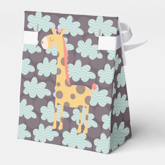 Giraffe and Clouds Favor Box (Back Side)