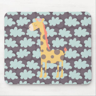 Giraffe and Clouds Mouse Pad