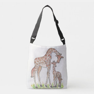 Giraffe and Her Calf Crossbody Bag