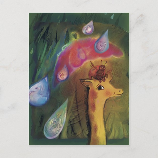 Giraffe and Ladybug*** Postcard (Front)
