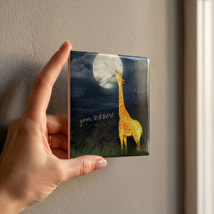 Giraffe and Moon   Custom Ceramic Photo Tile