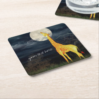 Giraffe and Moon | Custom Drink Coasters