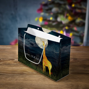 Giraffe and Moon   Custom Gift Bag