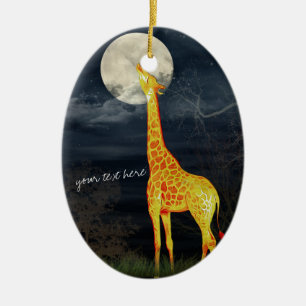 Giraffe and Moon   Custom Ornament Decoration
