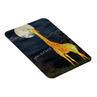 Giraffe and Moon | Custom Photo Magnet