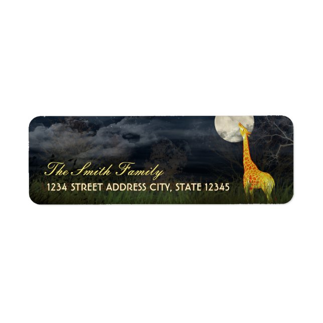Giraffe and Moon | Custom Return Address Labels (Front)