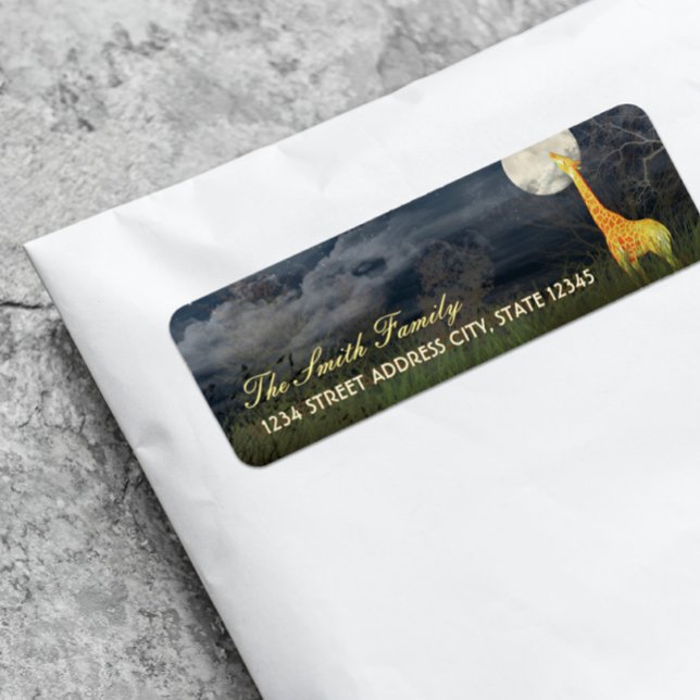 Giraffe and Moon | Custom Return Address Labels (Creator Uploaded)