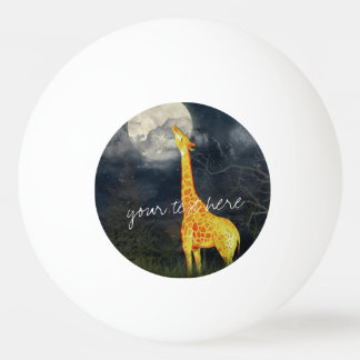 Giraffe and Moon |Custom Three Star Ping Pong Ball