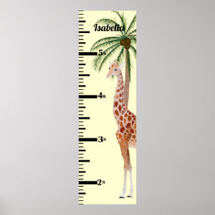 Giraffe and Palm Tree Growth Chart