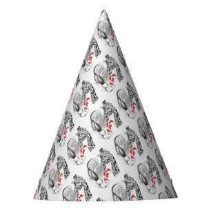 Giraffe and Santa Claus Christmas Party Hat