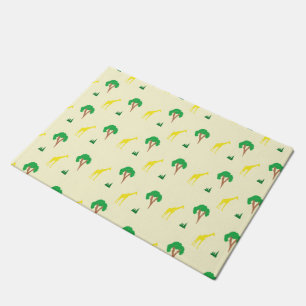 Giraffe and tree pattern doormat