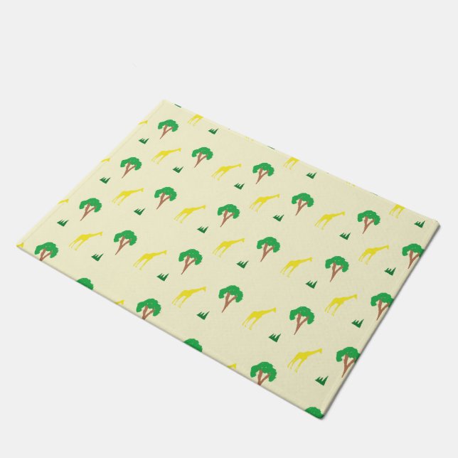 Giraffe and tree pattern doormat (Angled)