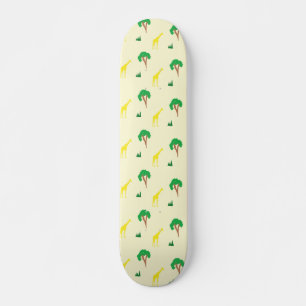 Giraffe and tree pattern skateboard