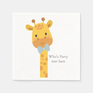 Giraffe, animal illustration napkin