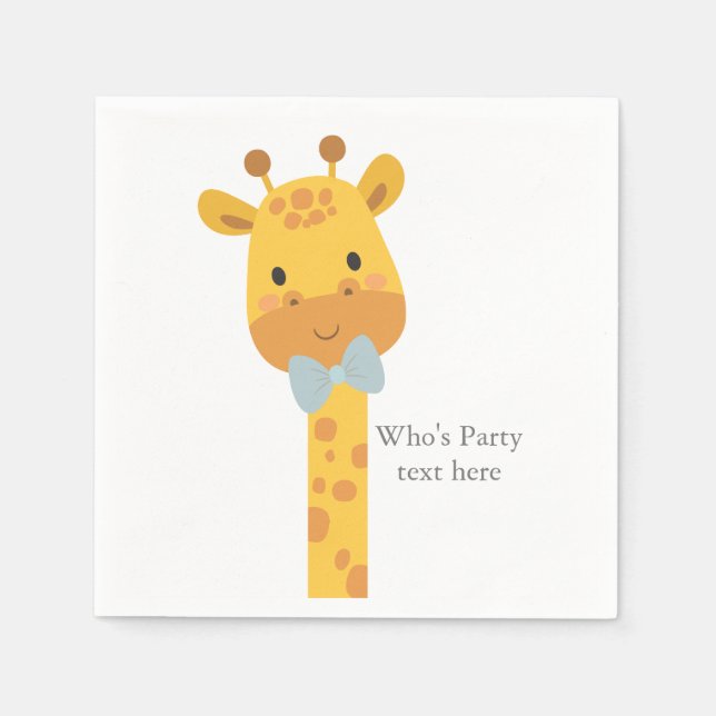 Giraffe, animal illustration napkin (Front)