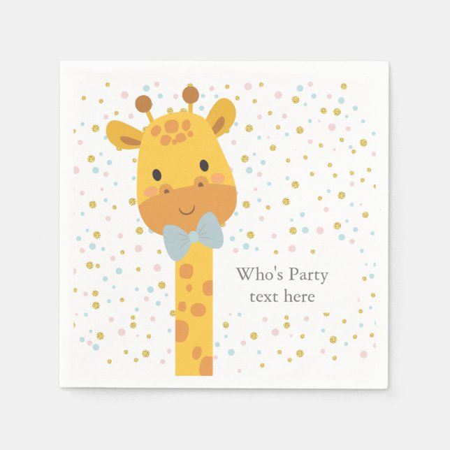 Giraffe, animal illustration napkin (Front)