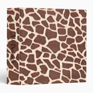 Giraffe Animal Pattern Print Binder