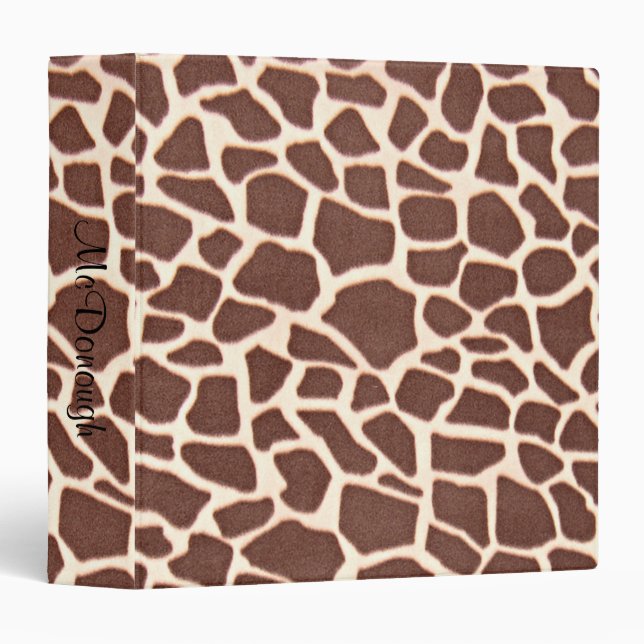 Giraffe Animal Pattern Print Binder (Front/Spine)