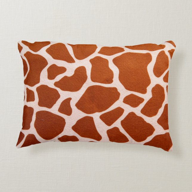 Giraffe Animal Print Accent Pillow (Back)