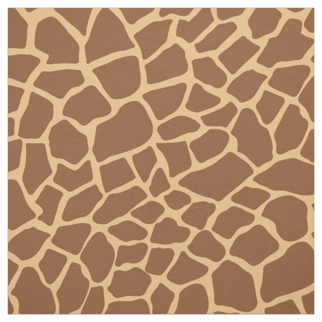 Giraffe Animal Print Brown and Yellow Pattern Fabric (Swatch)