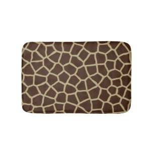 Giraffe Animal Print Brown Bath Mat
