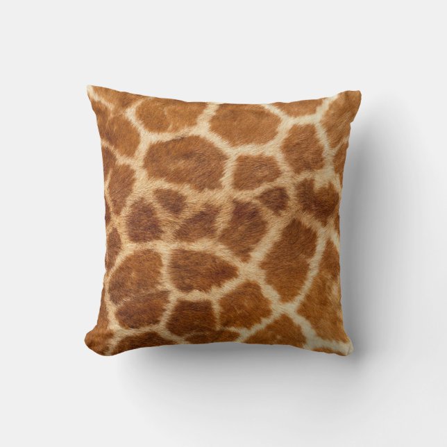 Giraffe Animal Print Decorator Throw Pillow (Front)