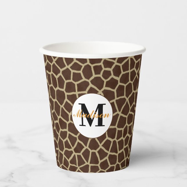 Giraffe Animal Print Paper Cups (Front)