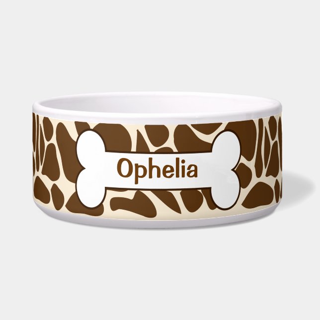 Giraffe Animal Print Pattern Food Dish Customized (Front)