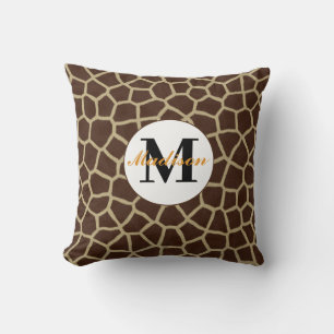 Giraffe Animal Print Personalized Throw Pillow