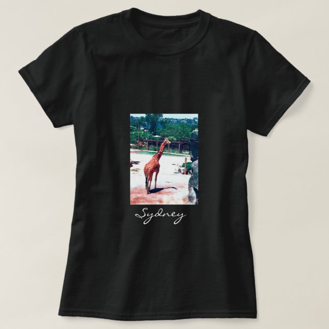 Giraffe animal Sydney Australia T-Shirt (Design Front)