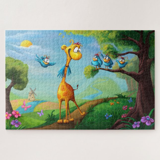 Giraffe animals illustration  jigsaw puzzle (Creator Uploaded)