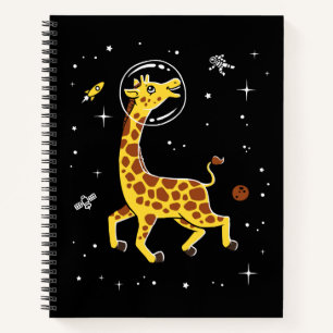 Giraffe Animals In Space Notebook