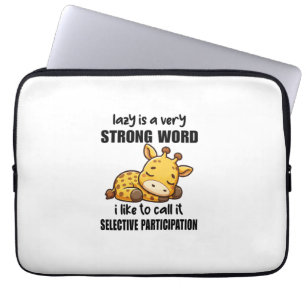 Giraffe Animals - Lazy Is A Very Strong Word Laptop Sleeve