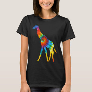 Giraffe Animals Tie Dye Retro Rainbow Trippy Hippi T-Shirt