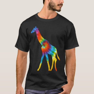 Giraffe Animals Tie Dye Retro Rainbow Trippy Hippi T-Shirt