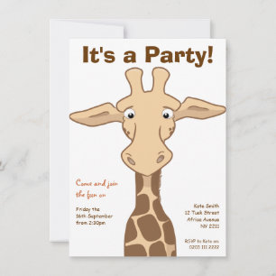 Giraffe Anniversaire Fête Invitation