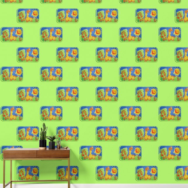 Giraffe Art by Kids Wallpaper (Hallway)